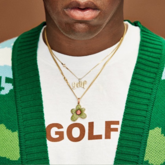 Golf Le Fleur Jewelry - Tyler the creator brown necklace and earrings set Golf Wang Golf le Fleur